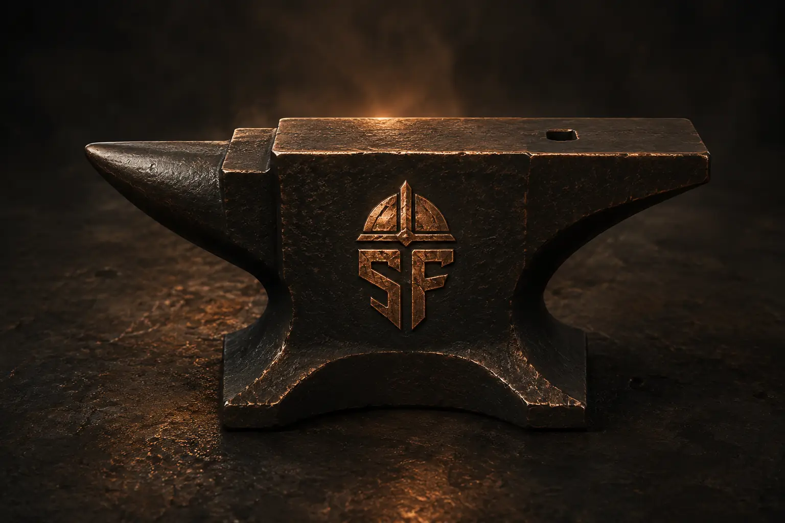 The ScandForge anvil with the ScandForge mark