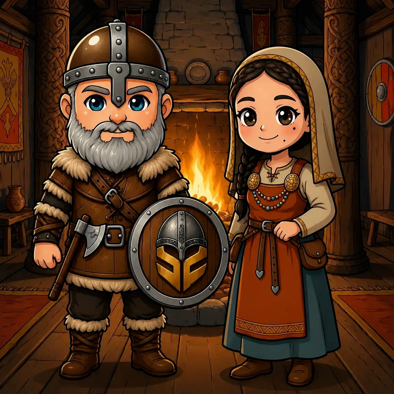 Thor and Olive together by the fire